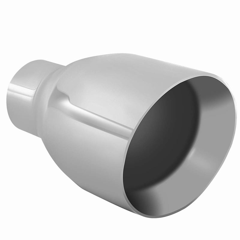 TriTrust Exhaust Tip, 2.5 Inch Inlet, 4.5'' Outlet 7'' Long Muffler Tip, Truck Car Tail Tip, Chrome Stainless Steel, Weld On 2.5'' Outer Diameter Tailpipe, 2.5"ID x 4.5"OD x 7"L - Image 5